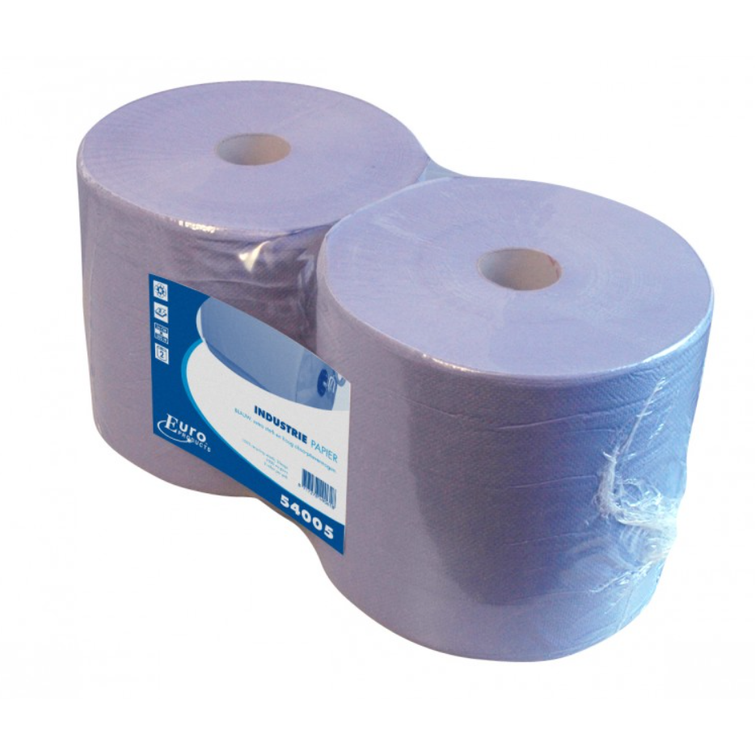 Teollisuuspaperi sininen 250m/rll, 2-krs, leveys 24,5cm, 2rll/sk