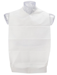  ABENA ruokalappu nauhoilla 37x70cm kk k&auml;&auml;nt&ouml;taskulla - valkoinen 9x100kpl