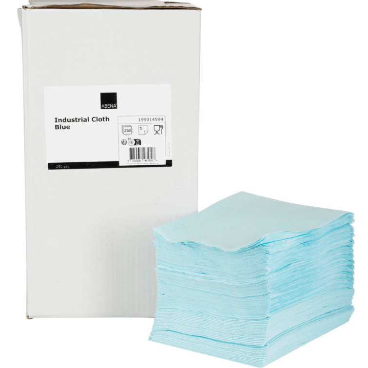 Teollinen puhdistuspyyhearkki 1krs 30x40cm sininen 250kpl