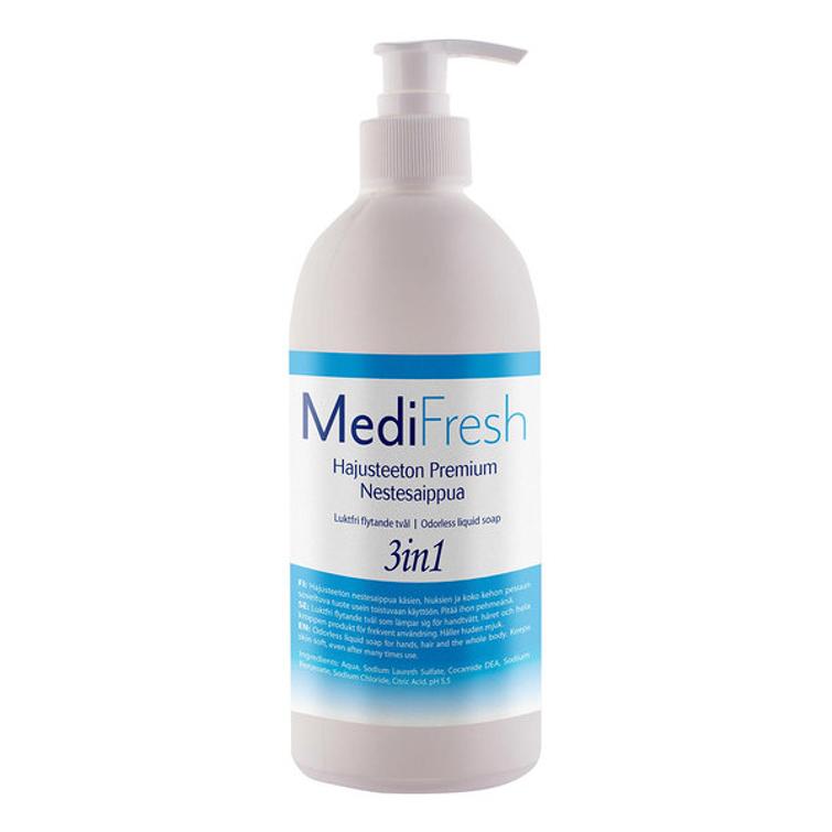 MediFresh Premium 3in1 nestesaippua hajusteeton 0,5L