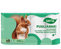 Serla valkoinen talouspaperi, puoliarkki 20rll