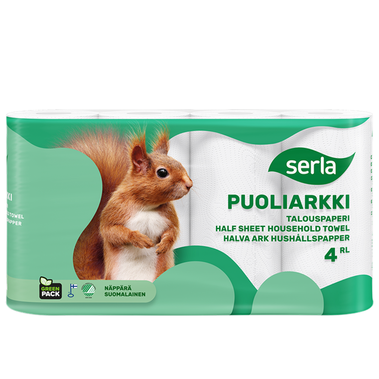 Serla valkoinen talouspaperi, puoliarkki 20rll