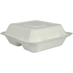 GASTRO-LINE take away rasia bagassi 223x200x78mm 3-os. valkoinen 50kpl